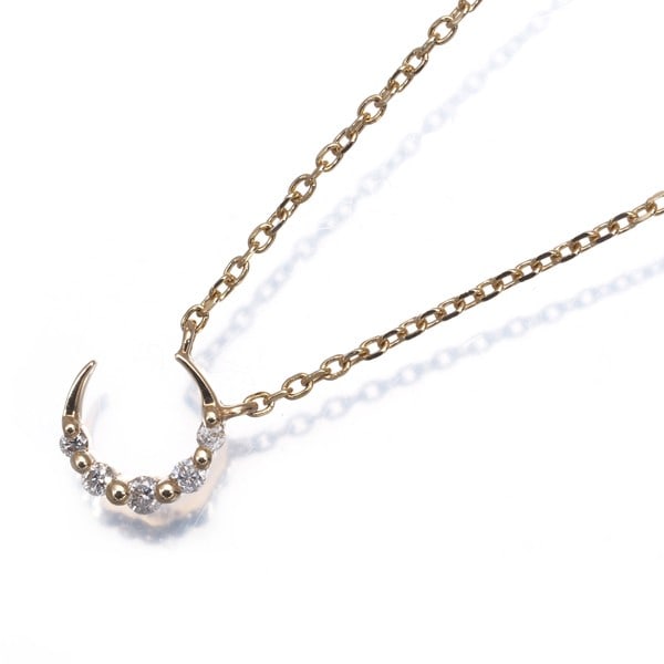 Diamond Necklace 0.049Ct 10K 416 Yellow Gold Moon: Diamond Necklace 0.049Ct 10K 416 Yellow Gold Moon The 0.049ct diamond moon pendant in 10k yellow gold is a delicate and elegant piece, featuring a natural diamond set within a beautifully crafted moon