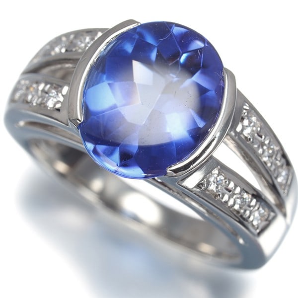 Tasaki Ring Tanzanite 3.97Ct Diamond 0.09Ct Us5-5.25 900 Platinum (1 of 6)