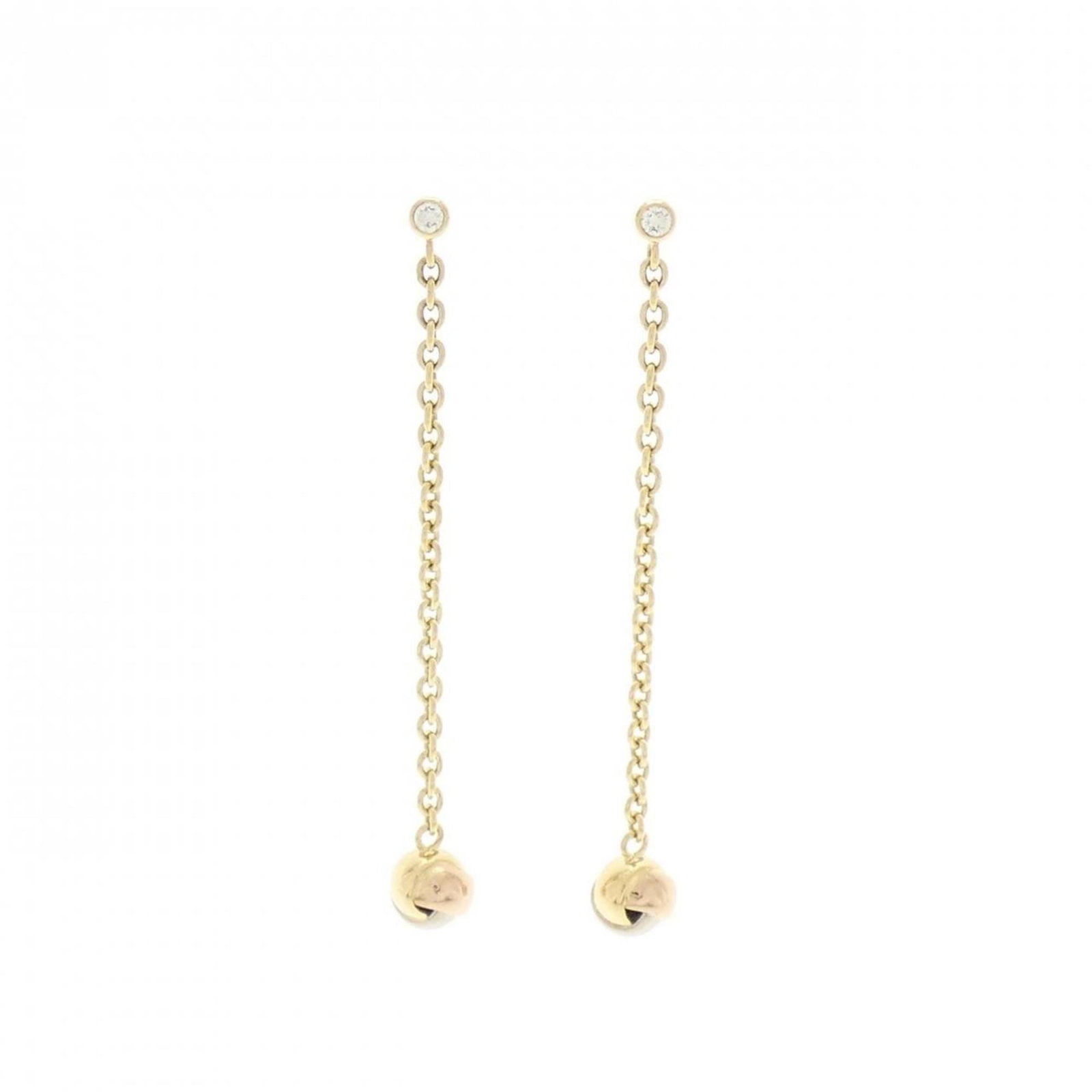 Cartier Drop Earrings Pink Gold (18K) White Gold (18K) Yellow Gold (18K): Cartier Drop Earrings Pink Gold (18K) White Gold (18K) Yellow Gold (18K) Cartier Drop Earrings in Pink, White, and Yellow Gold. These exquisite earrings feature large diamonds set in 18K pink gold, wh