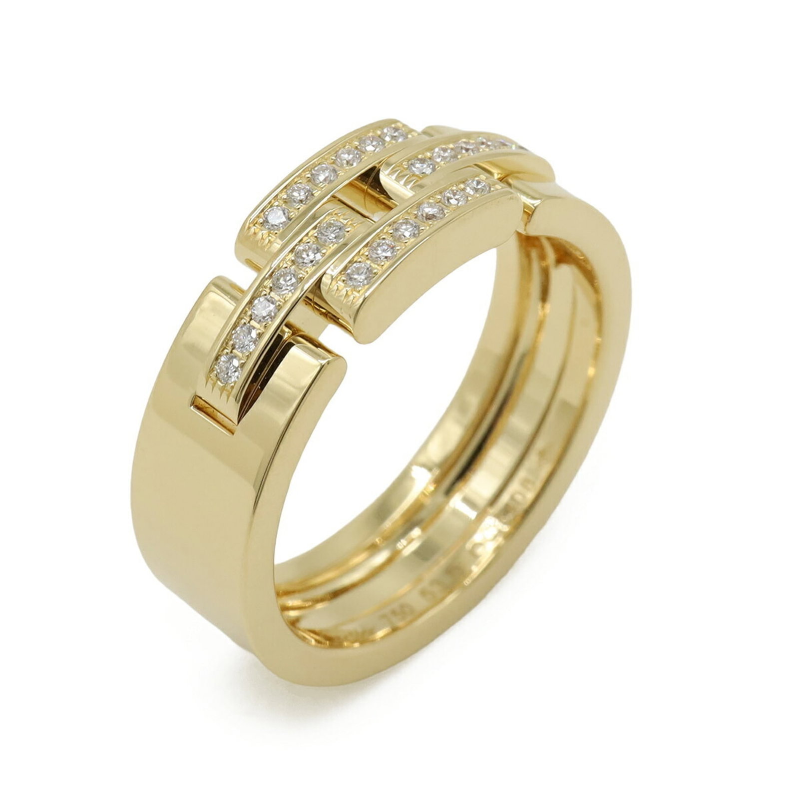 Yellow Gold Cartier 18K Ring: Yellow Gold Cartier 18K Ring Yellow Gold Cartier 18K Ring - A sophisticated band ring featuring 18K yellow gold and adorned with a diamond, available in US size 6.5. This elegant piece showcases the c