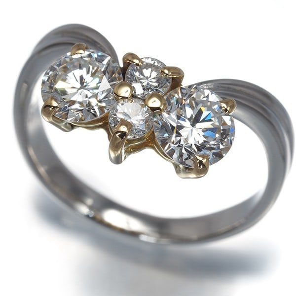 Diamond 1.52Ct Ring 900 Platinum/ 18K 750 Yellow Gold (1 of 4)