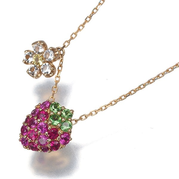 Ponte Vecchio Ruby Sapphire White Topaz Green Garnet Strawberry 18K Rg (1 of 5)
