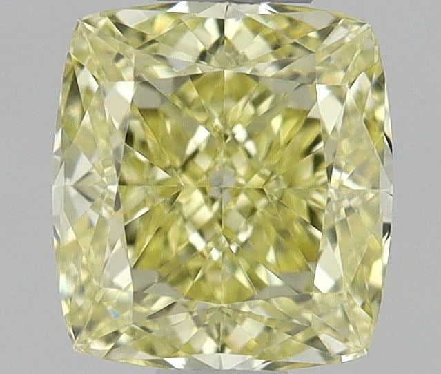 GIA Cushion Brilliant 0.56ct Fancy Yellow VVS2 - Loose Natural Diamond: GIA Cushion Brilliant 0.56ct Fancy Yellow VVS2 - Loose Natural Diamond 0.56ct Fancy Yellow VVS2 - Loose Natural Diamond with EX Polish and VG Symmetry. This GIA-certified diamond boasts a vibrant