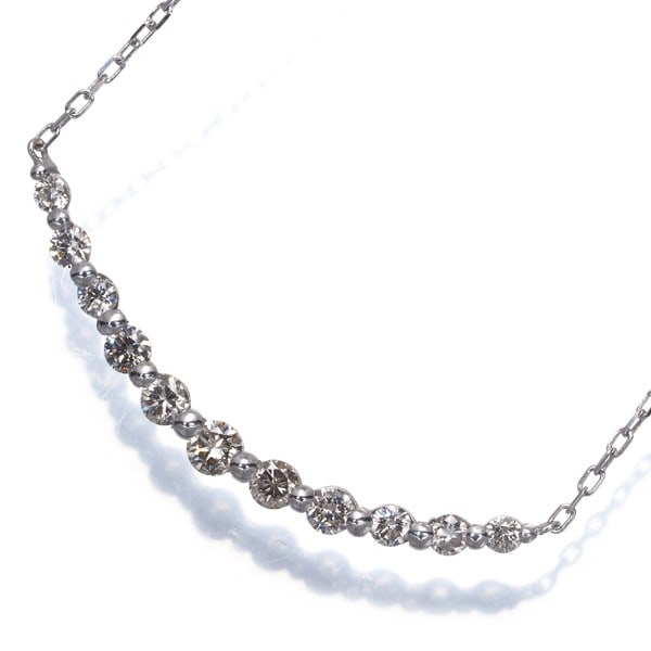 Diamond 0.50Ct Necklace 18K 750 White Gold (1 of 4)