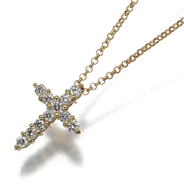 Justin Davis Necklace Diamond 0.17Ct Cross 18K 750 Yellow Gold (1 of 4)