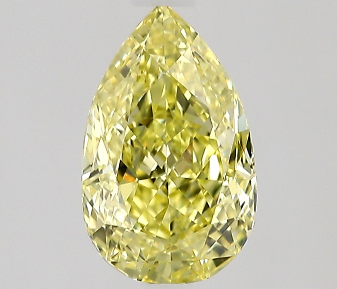 GIA Pear 0.7ct Fancy Intense Yellow VVS1 - Loose Natural Diamond: GIA Pear 0.7ct Fancy Intense Yellow VVS1 - Loose Natural Diamond GIA-certified Fancy Intense Yellow diamond with exceptional clarity and polish, boasting a vibrant yellow hue and impressive cut propor