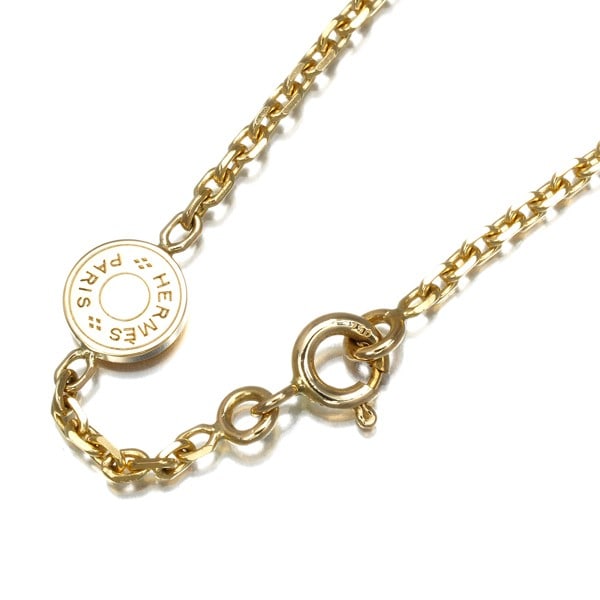 Hermes Chain Necklace Clou De Selle 40Cm 18K 750 Yellow Gold: Hermes Chain Necklace Clou De Selle 40Cm 18K 750 Yellow Gold 18k yellow gold Clou de Selle chain necklace measures 40cm in length, featuring a delicate 2.0mm wide chain with a 3.8mm clasp. This elegan