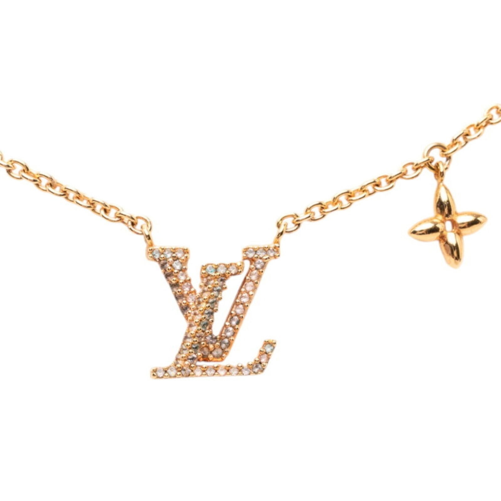 Louis Vuitton Collier Lv Iconic Pendant Necklace M00985 Gold Plated Rhinestone Women'S Louis Vuitton (1 of 8)