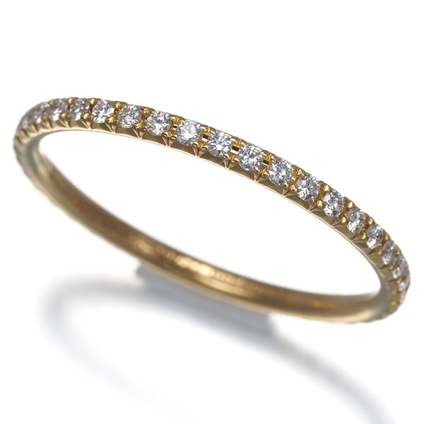 Tiffany&Co. Ring Diamond Metro Full Eternity Us5.25-5.5 18K Yg: Tiffany&Co. Ring Diamond Metro Full Eternity Us5.25-5.5 18K Yg 18k Yellow Gold Tiffany & Co. Ring with Full Eternity Diamond Design, featuring a natural diamond set in a classic Metro style band, avai