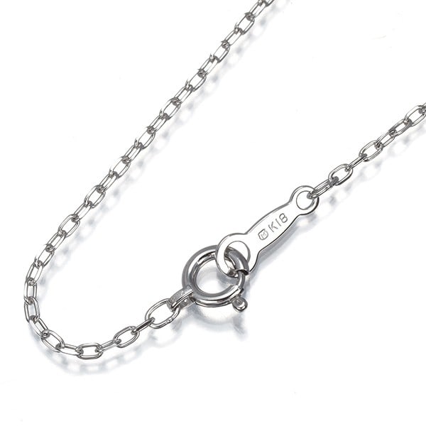 Mikimoto Chain Necklace Cable 40Cm 18K 750 White Gold: Mikimoto Chain Necklace Cable 40Cm 18K 750 White Gold 18K white gold cable chain necklace with a length of 40cm, featuring a delicate 1.2mm width and a sturdy 3.4mm clasp. This beautiful piece showcas