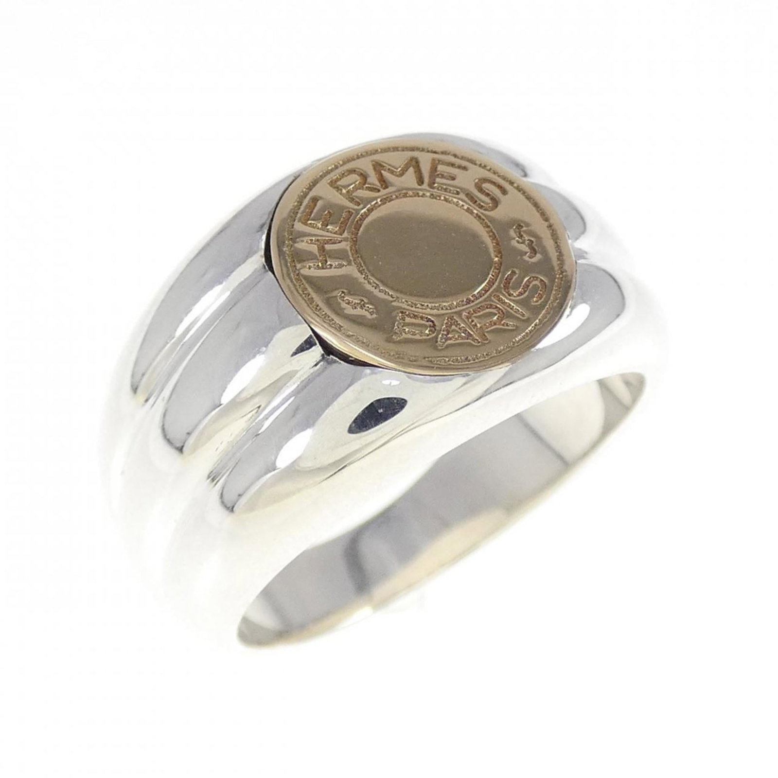 Ring Band of Hermes: Ring Band of Hermes The Hermes Sellier Ring Band boasts a sleek, understated design with a weight of just 10g. This delicate band, available in US size 6, showcases the brand's signature attention to