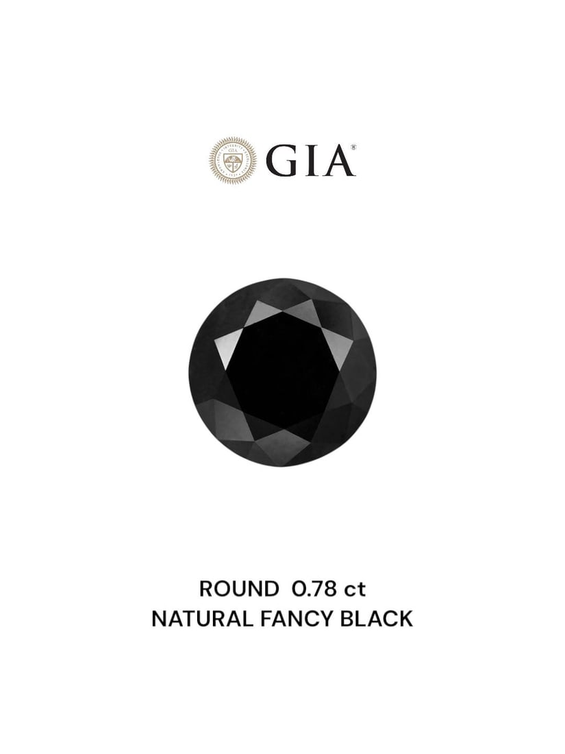 GIA Round 0.78ct Fancy Black VVS2 - Loose Natural Diamond: GIA Round 0.78ct Fancy Black VVS2 - Loose Natural Diamond GIA certified, this loose natural diamond boasts an impressive 0.78 carat in weight, with exceptional cut, color, clarity, and polish characte