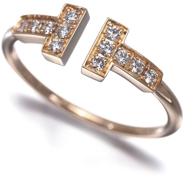 Tiffany&Co. Ring Diamond Tiffany T Wire Us5.5-5.75 18K 750 Rose Gold: Tiffany&Co. Ring Diamond Tiffany T Wire Us5.5-5.75 18K 750 Rose Gold Tiffany&Co.'s iconic Ring Diamond Tiffany T Wire boasts an elegant design, featuring a natural diamond set in 18k rose gold. The ri