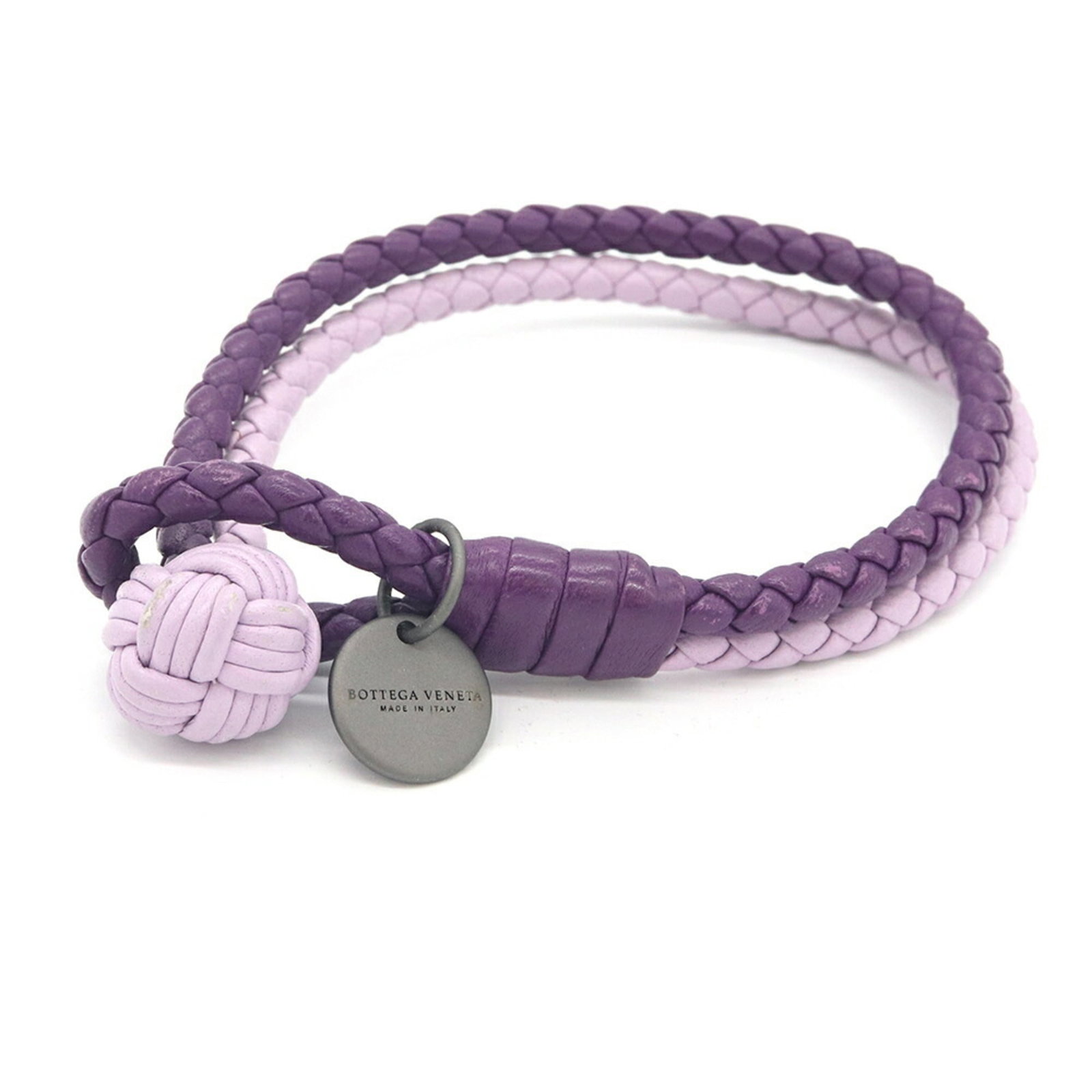Charm Leather Bracelet By Veneta Bottega: Charm Leather Bracelet By Veneta Bottega Light purple leather charm bracelet with a subtle width of 5mm, crafted from premium materials and available in a length of 19cm. The bracelet's understated de