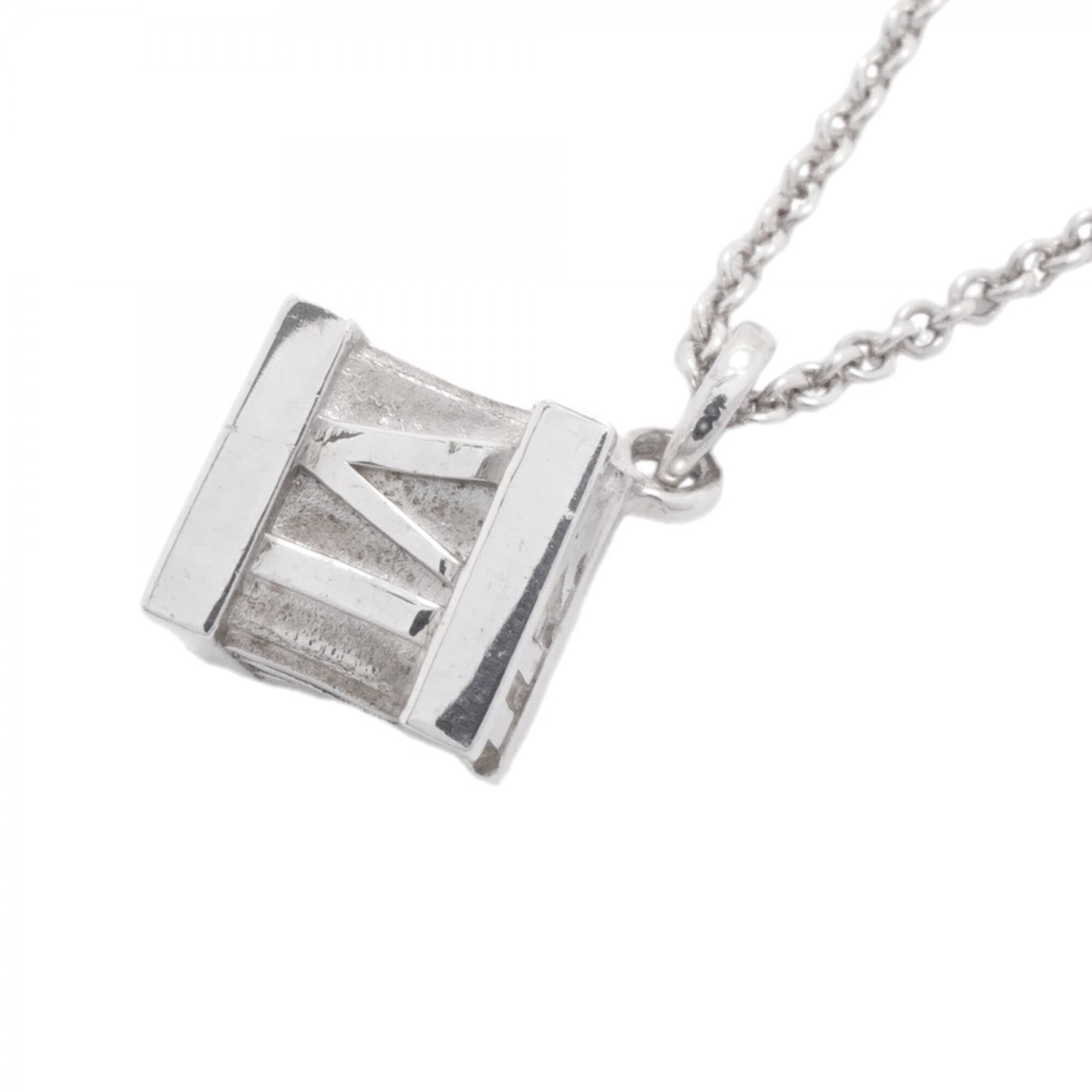 Tiffany & Co. Atlas Cube Necklace Sterling Silver 925 Women'S P3041708 (1 of 7)