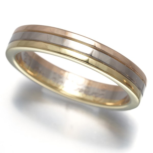 Cartier Ring Vendome Louis Cartier 3Color Eu49 18K Yg/ Wg/ Rg: Cartier Ring Vendome Louis Cartier 3Color Eu49 18K Yg/ Wg/ Rg Cartier's Vendome Louis Cartier ring boasts a striking multi-tone gold design, featuring 18k yellow, white, and rose gold. This elegant ba