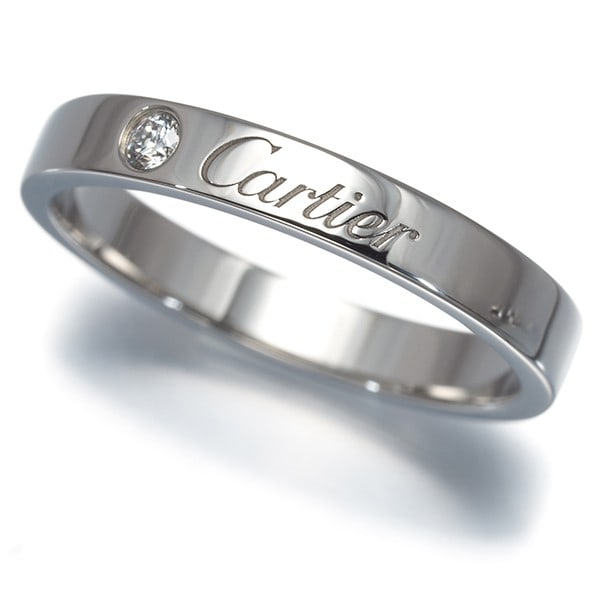 Cartier Ring Diamond C De Cartier Wedding Band Eu55 950 Platinum: Cartier Ring Diamond C De Cartier Wedding Band Eu55 950 Platinum Cartier's C de Cartier ring diamond wedding band features a natural diamond set in platinum, with a signature bearing on the inside. Th