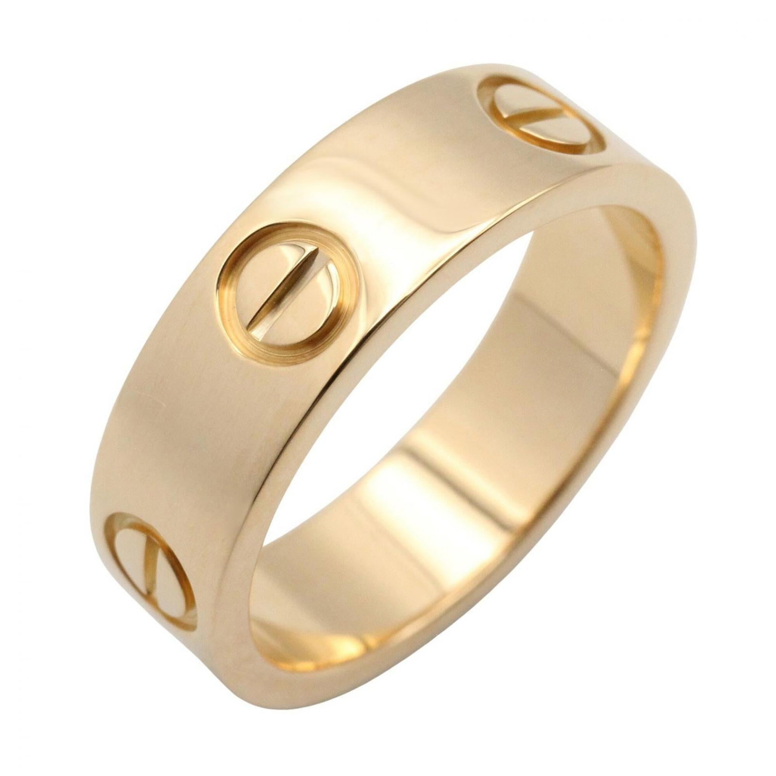 Yellow Gold Cartier 18K Ring: Yellow Gold Cartier 18K Ring Yellow Gold Cartier 18K Ring, a timeless piece featuring the iconic brand's signature style. Made from 18K yellow gold, this band ring boasts a classic design that exudes