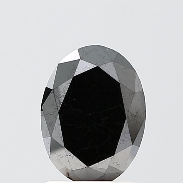 Oval 1.86ct Black VVS2 - Loose Natural Diamond: Oval 1.86ct Black VVS2 - Loose Natural Diamond Oval cut, 1.86ct black diamond with exceptional clarity (VVS2) and polish (EX), showcasing its natural beauty in a unique oval shape. Measuring 8.49L x