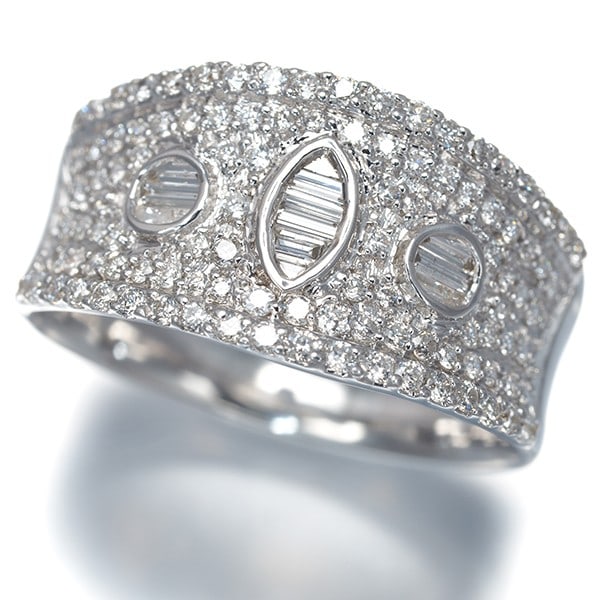 Diamond 0.75Ct Paved Ring 18K 750 White Gold (1 of 4)