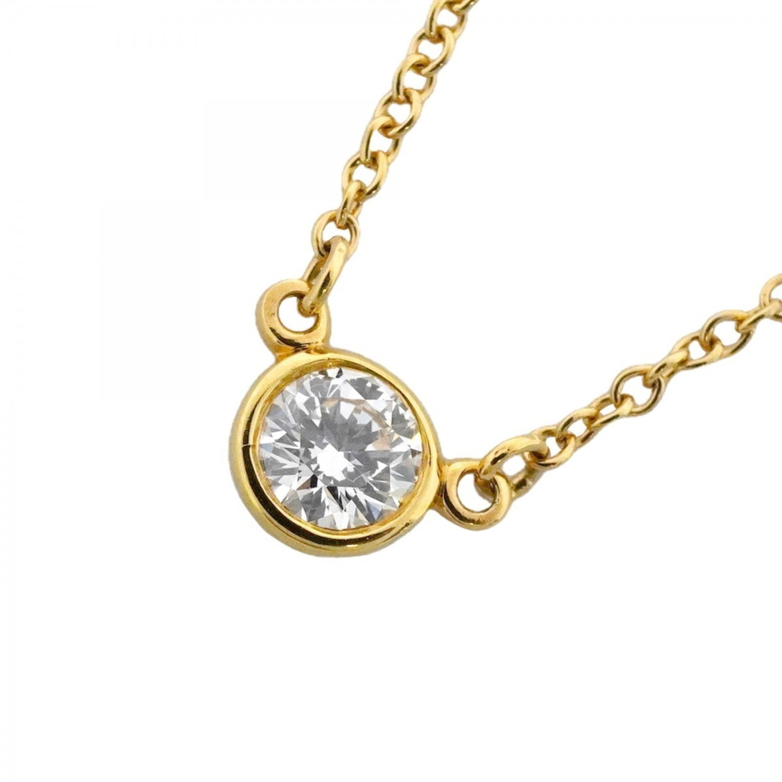 Tiffany & Co. By The Yard Necklace 1Pd (18K Yellow Gold) Diamond Women'S: Tiffany & Co. By The Yard Necklace 1Pd (18K Yellow Gold) Diamond Women'S 18K Yellow Gold Diamond Necklace by Tiffany & Co. - A timeless piece featuring a 4.6mm x 4.5mm diamond pendant suspended from a