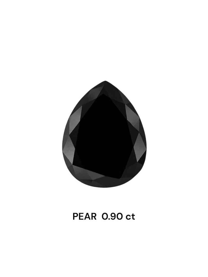 Pear 0.9ct Fancy Black VVS2 - Loose Natural Diamond: Pear 0.9ct Fancy Black VVS2 - Loose Natural Diamond 0.9ct Fancy Black VVS2 - Loose Natural Diamond, certified NONE, with EX symmetry and polish, offering a rare natural beauty in its sleek black hue. 
