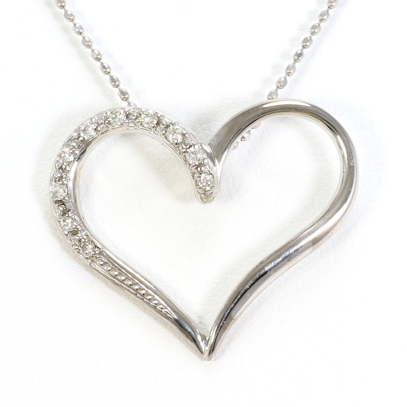 White Gold Necklace K10 10K Wg Like New Condition 40Cm Total Weight 3.0G 0.10Ct Diamond (1 of 5)