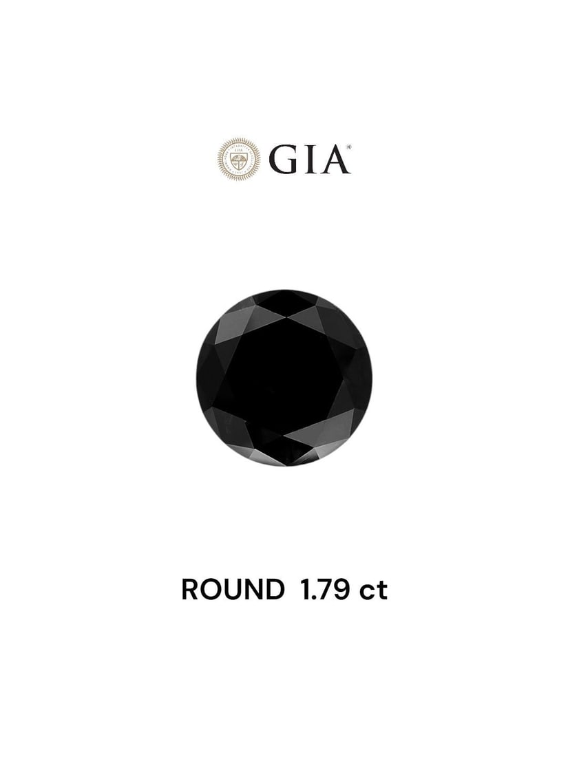 GIA Round 1.79ct Fancy Black VVS2 - Loose Natural Diamond: GIA Round 1.79ct Fancy Black VVS2 - Loose Natural Diamond GIA Round 1.79ct Fancy Black VVS2 - Loose Natural Diamond.The GIA-certified, loose natural diamond boasts a stunning Fancy Black color and exc