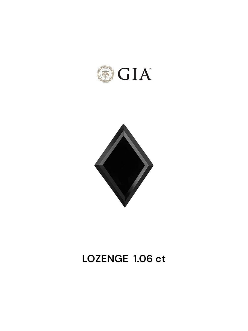 GIA Lozenge 1.06ct Fancy Black VVS2 - Loose Natural Diamond: GIA Lozenge 1.06ct Fancy Black VVS2 - Loose Natural Diamond GIA certified, this 1.06ct Fancy Black VVS2 diamond boasts exceptional clarity and cut quality, with an EX polish and symmetry. Its natural 