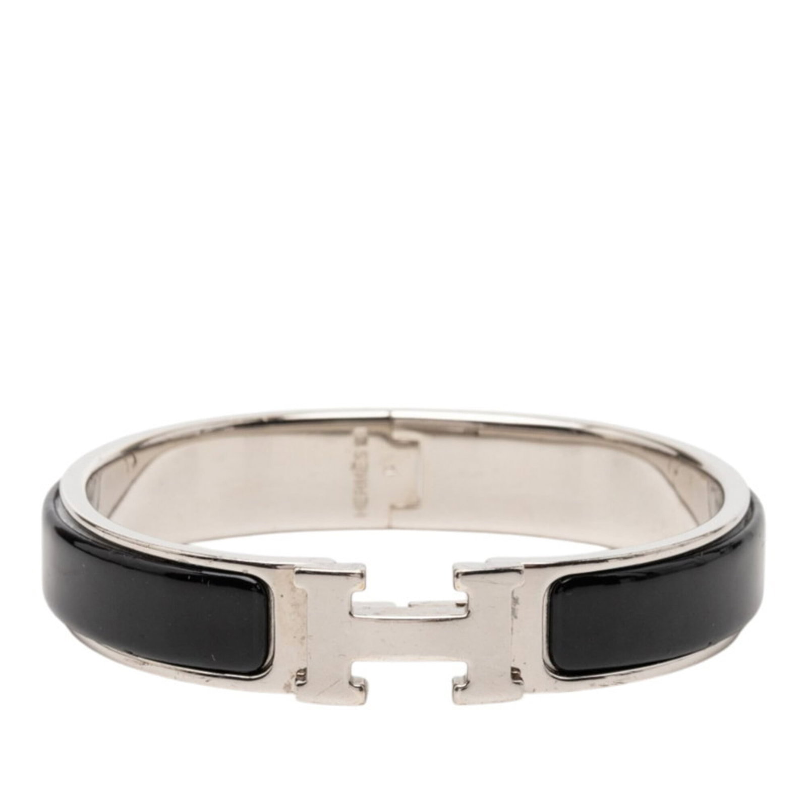 Metal Enamel Charm Bracelet by Hermes: Metal Enamel Charm Bracelet by Hermes Metal Enamel Charm Bracelet by Hermes - A sleek and sophisticated accessory, this black charm bracelet features silver-toned metal and vibrant enamel details. Mea