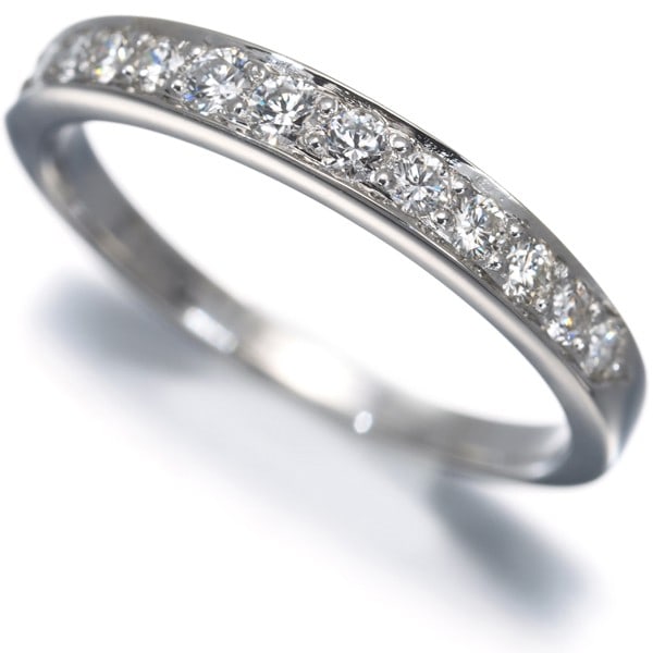 Tiffany&Co. Ring Diamond Half Eternity Us5.75-6 950 Platinum (1 of 6)