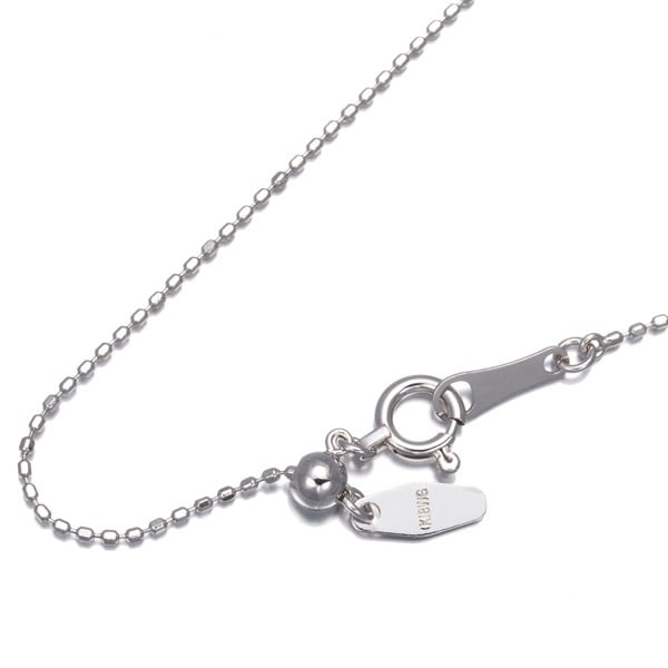 Chain Bead Necklace 45cm White Gold 18k 750 Cut Ball: Chain Bead Necklace 45cm White Gold 18k 750 Cut Ball White Gold Chain Bead Necklace with 45cm Length, Adjustable to Short. This 18k white gold chain necklace features a 45cm length with an extender fo