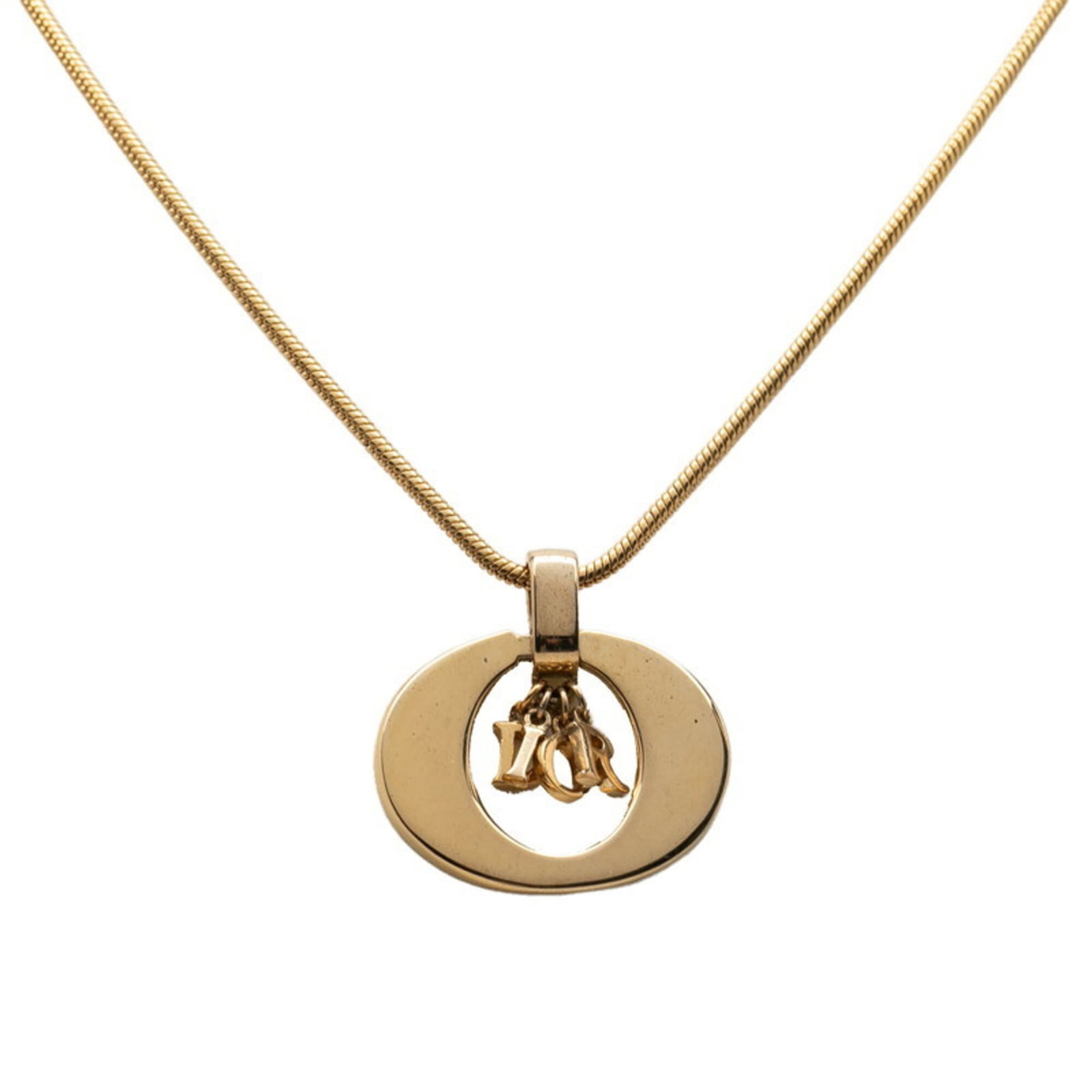 Christian Dior Logo Pendant Necklace Gold Plated Women's: Christian Dior Logo Pendant Necklace Gold Plated Women's Christian Dior Logo Pendant Necklace Gold Plated Women's - A sleek and sophisticated gold plated pendant necklace featuring the iconic Christia