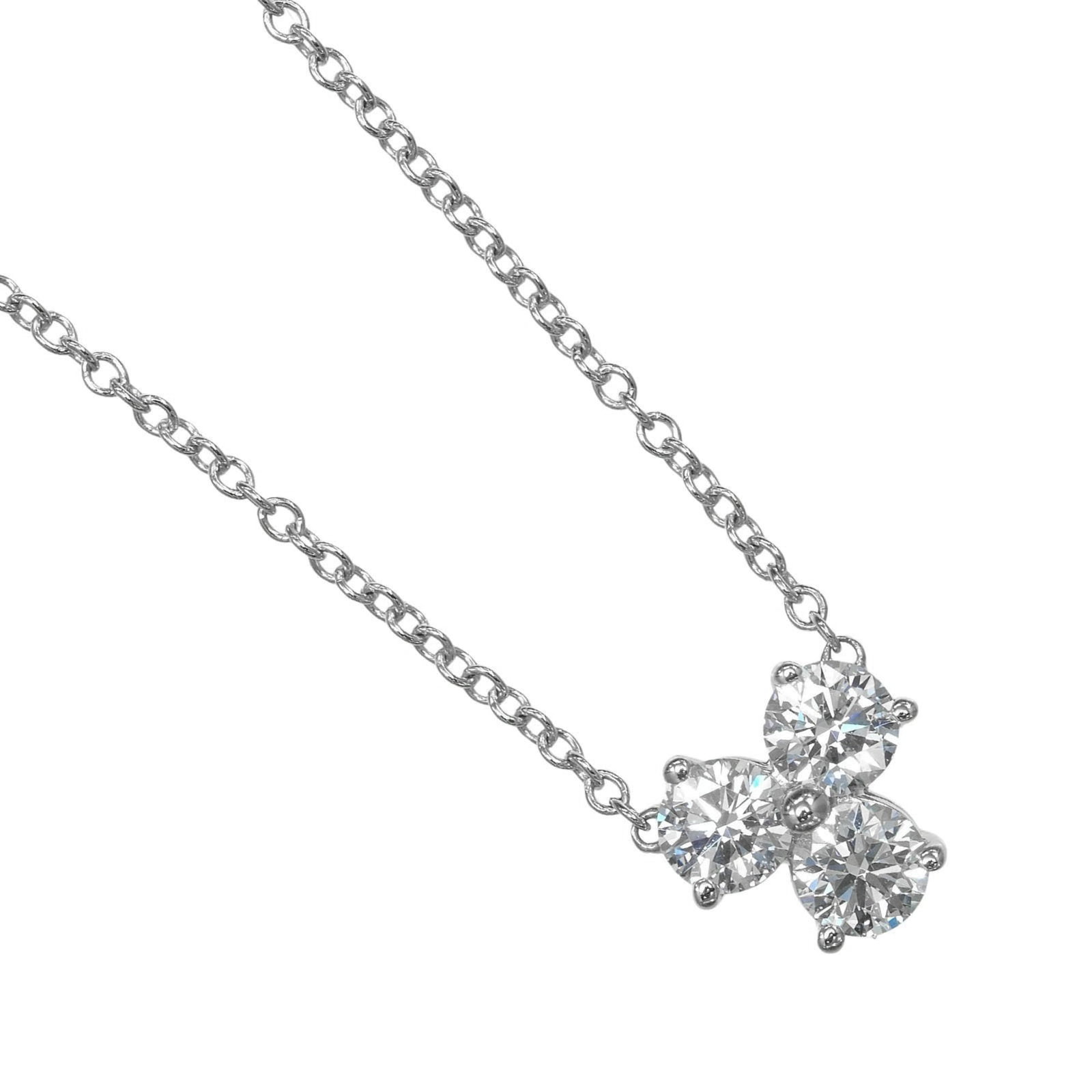 Tiffany & Co. Aria Necklace In Platinum (Pt950) With Diamonds Approximately 2.68G. (1 of 7)