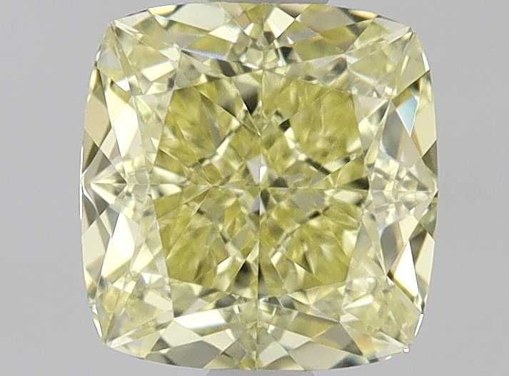GIA Cushion Brilliant 0.6ct Fancy Yellow VVS1 - Loose Natural Diamond: GIA Cushion Brilliant 0.6ct Fancy Yellow VVS1 - Loose Natural Diamond GIA certified, this loose natural Fancy Yellow VVS1 diamond boasts exceptional clarity and color. Measuring 0.6 carats, its EX pol