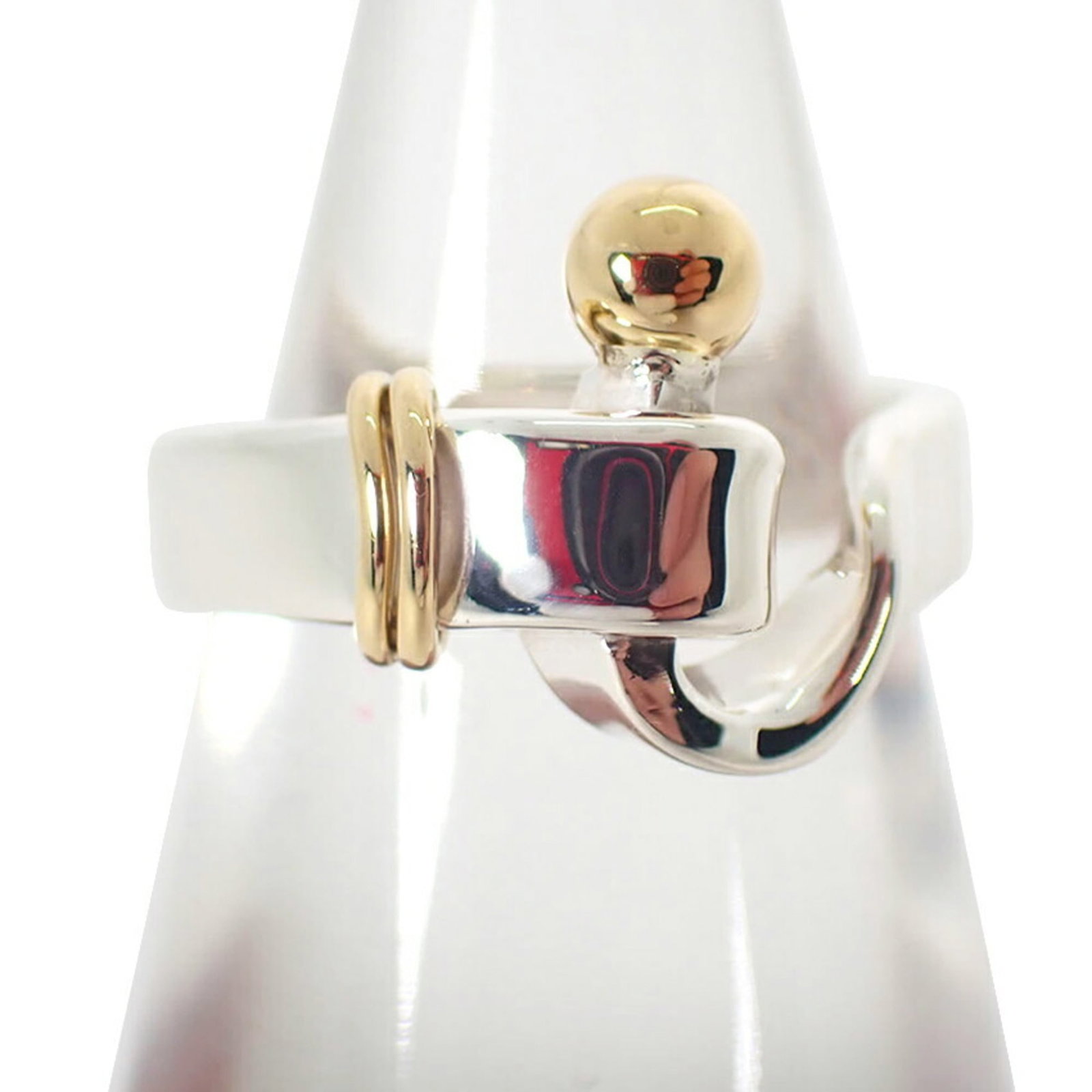 Tiffany Band Ring Sterling Silver 925 Gold Yellow 18K: Tiffany Band Ring Sterling Silver 925 Gold Yellow 18K Sterling silver and yellow gold (18K) band ring, designed by Tiffany. This elegant piece boasts a classic design with sterling silver 925 and 18K 