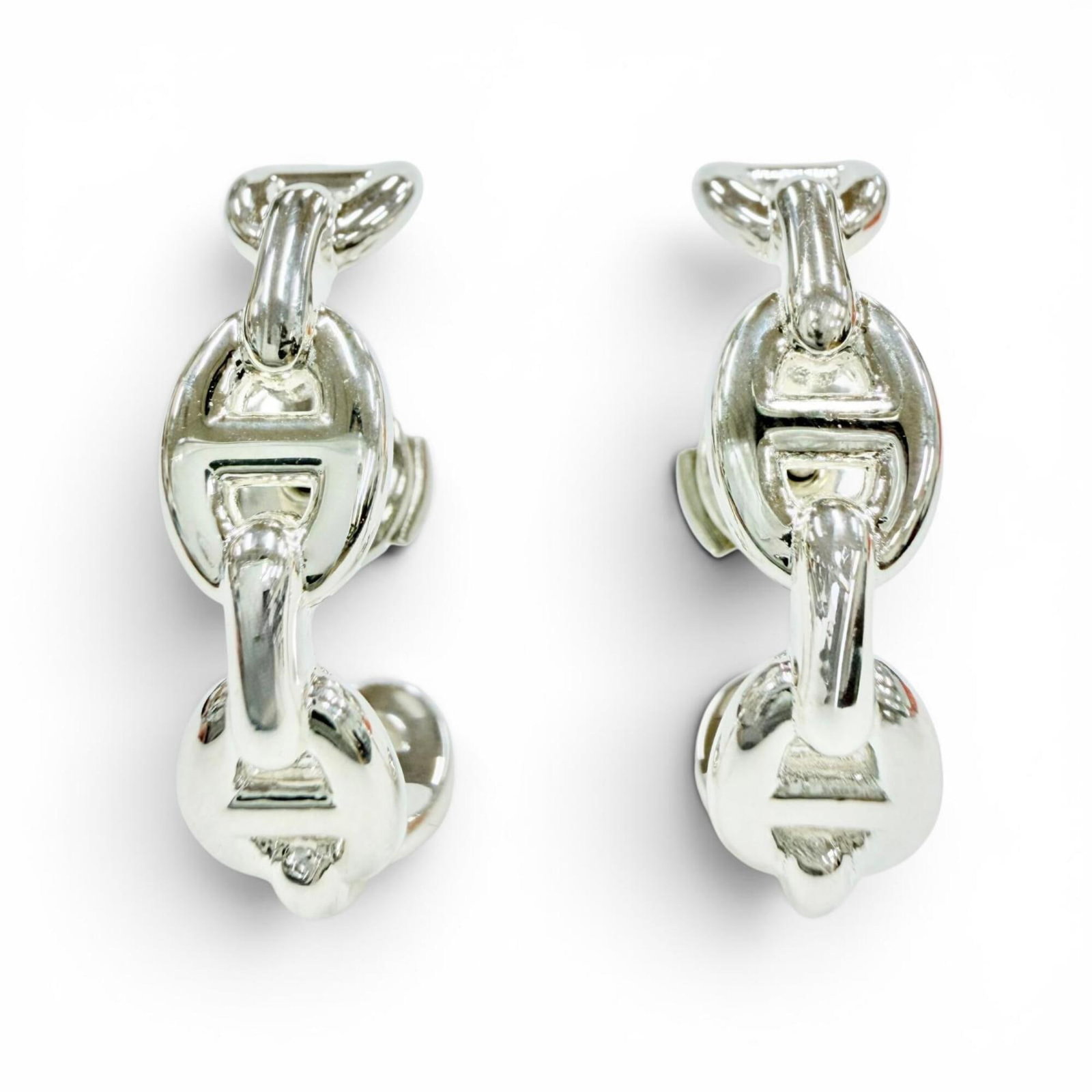 Hermes Stud Silver 925 Earrings - 3
