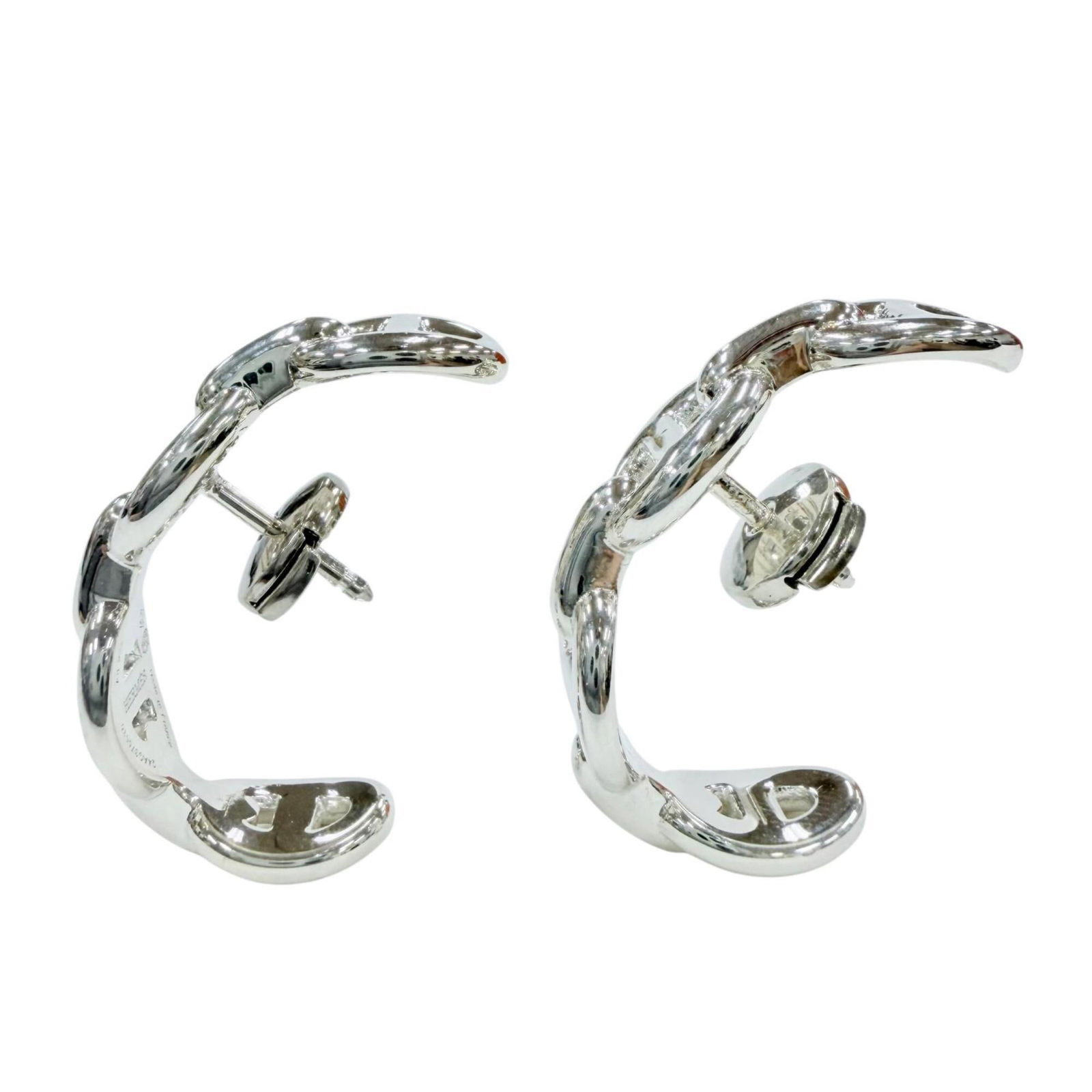 Hermes Stud Silver 925 Earrings - 4