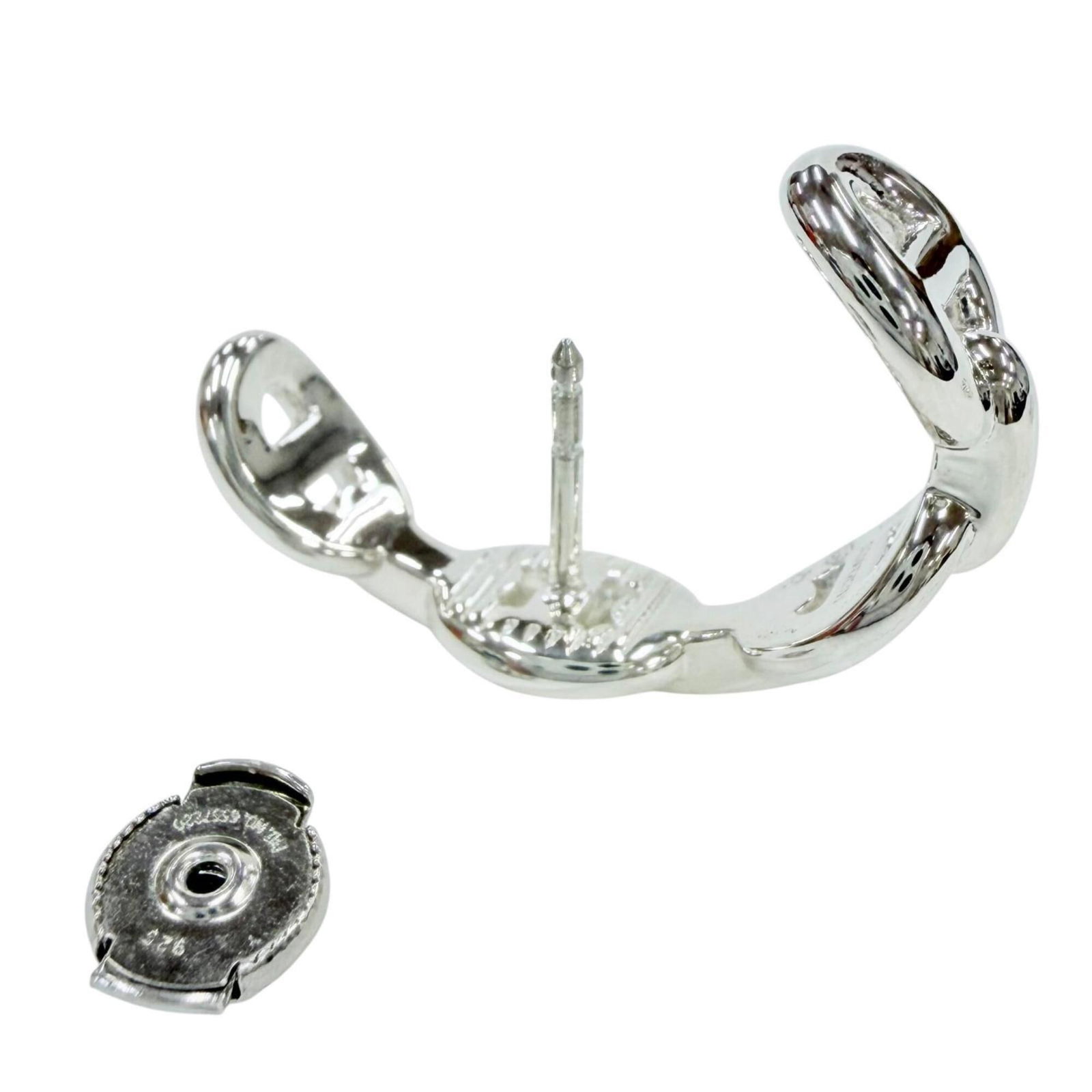 Hermes Stud Silver 925 Earrings - 7