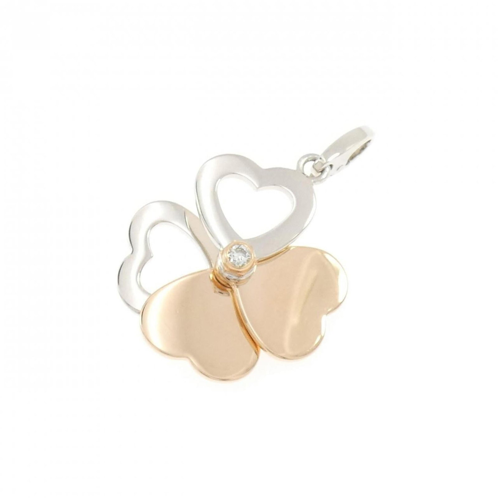 Diamond Pendant By Cartier: Diamond Pendant By Cartier Pink gold and white gold blend in this elegant Cartier diamond pendant, measuring 38mm x 25mm. The 18K metalwork showcases a stunning diamond stone, set against a sleek
