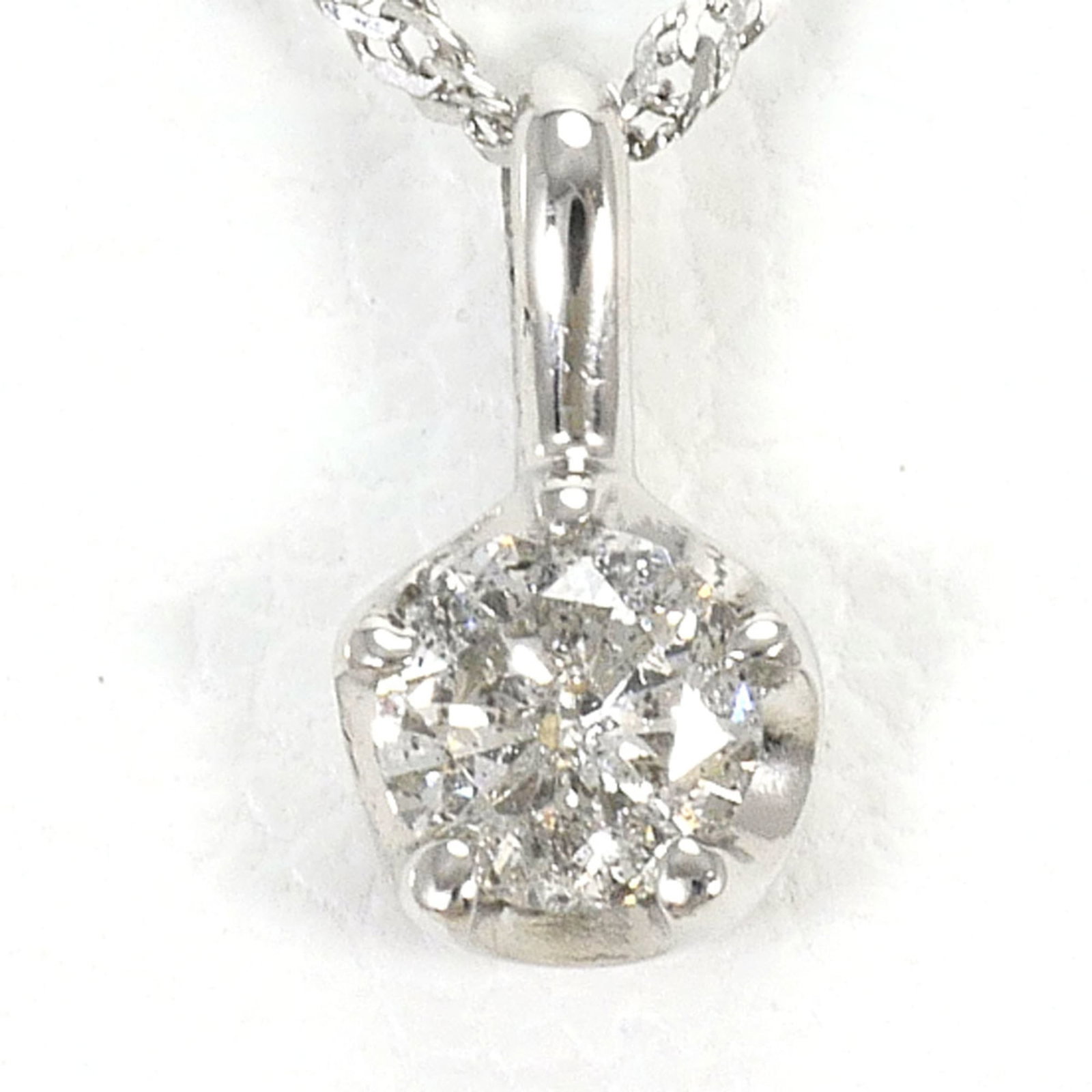 Pt1000 Platinum/ Pt850 Necklace With 0.10Ct Diamond Total Weight 1.2G 41Cm Like New Condition. (1 of 5)