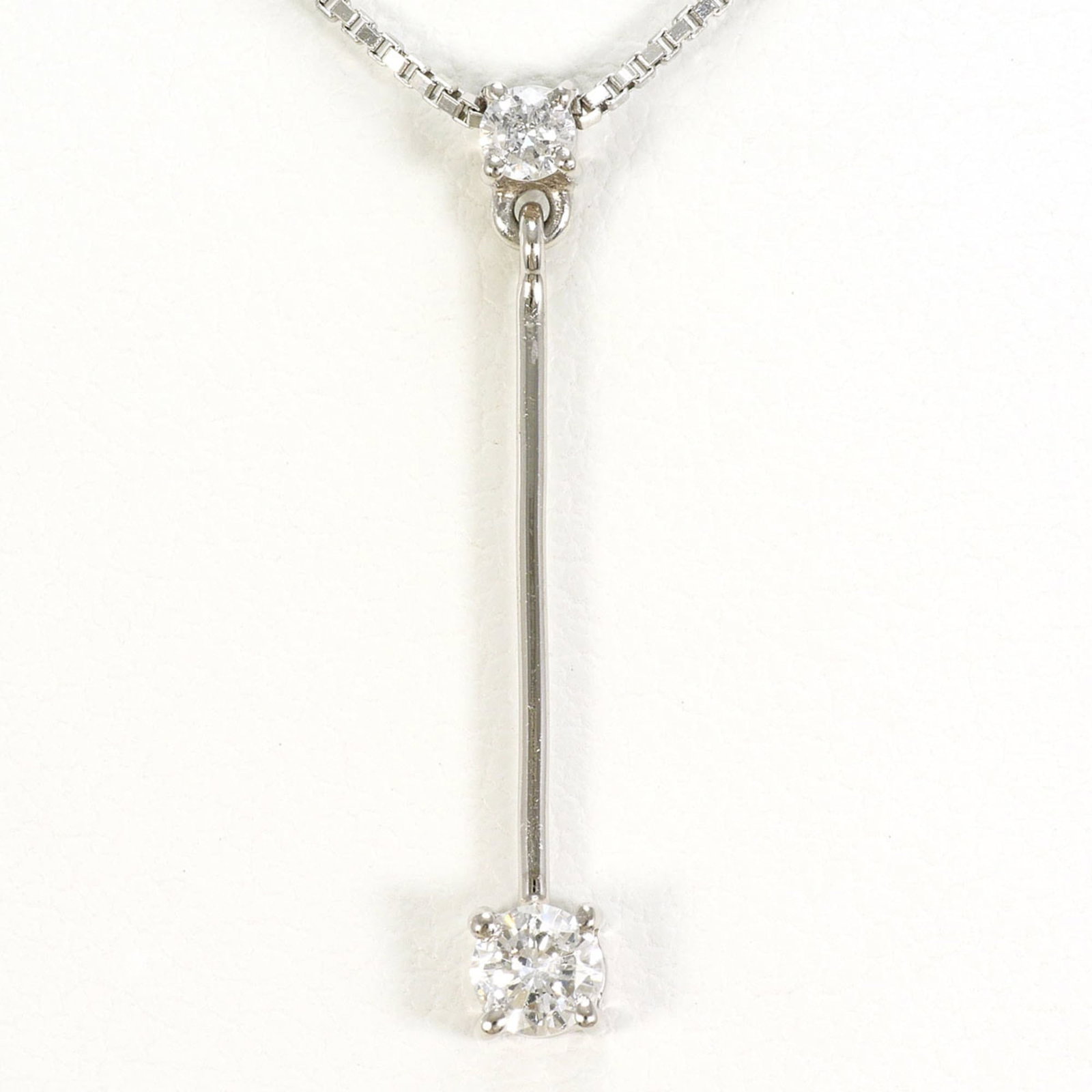 Pt850 Platinum Necklace With 0.20Ct Diamond Total Weight 3.4G 40Cm Like New Condition (1 of 5)
