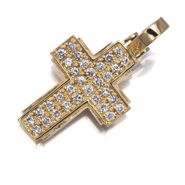 Soul Pendant Diamond Sympathy Paved Cross 18K 750 Yellow Gold: Soul Pendant Diamond Sympathy Paved Cross 18K 750 Yellow Gold The Soul Pendant Diamond Sympathy Paved Cross in 18K yellow gold is a beautiful and meaningful piece, featuring a natural diamond set into