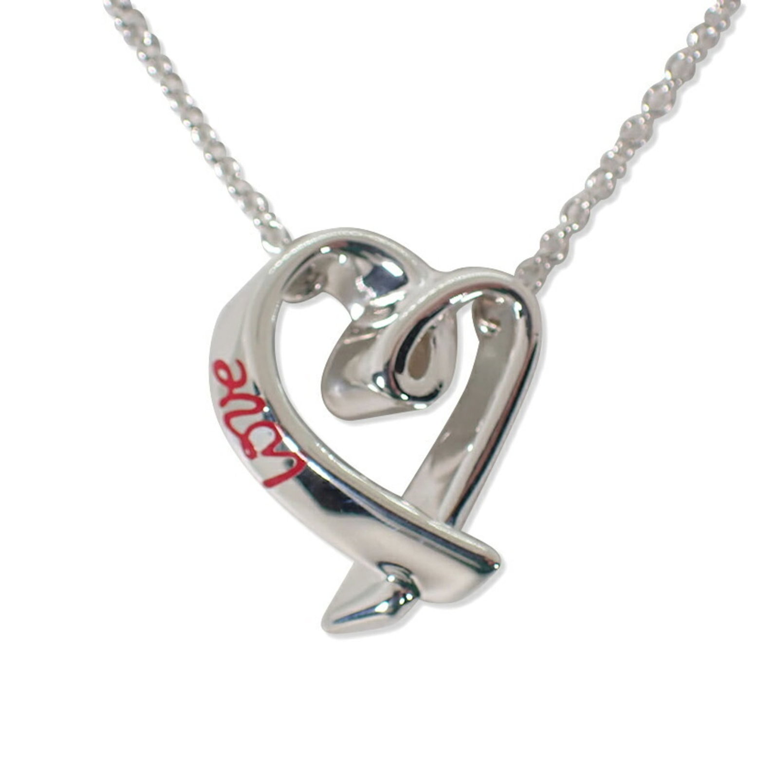 Love Pendant Necklace Red Enamel Heart Loving 925 Co: Love Pendant Necklace Red Enamel Heart Loving 925 Co Sterling silver 925 necklace with a lovely red enamel heart pendant, adding a touch of elegance to any outfit. The 41cm chain circumference ensures