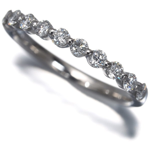 Ring diamond eternity 0.33ct platinum half us5 vendome: Ring diamond eternity 0.33ct platinum half us5 vendome Platinum ring features a natural diamond eternity band, weighing 2.5g and measuring 0.33ct in total carat weight. The ring's main stone is set in