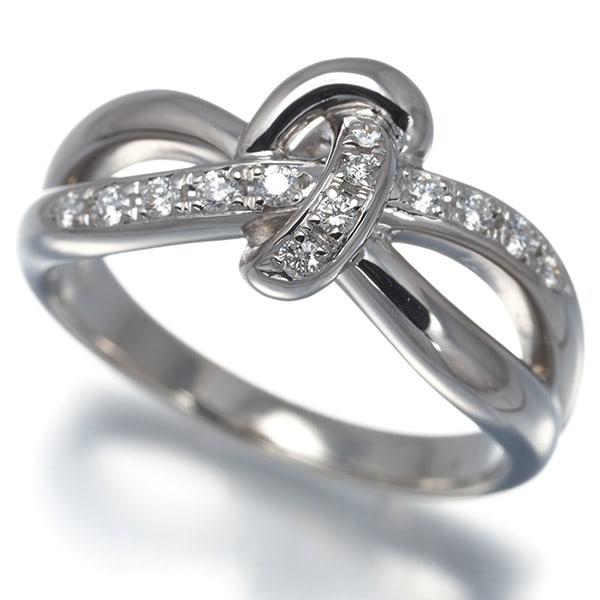Tasaki Ring Diamond 0.13Ct Openwork Us6 900 Platinum (1 of 5)