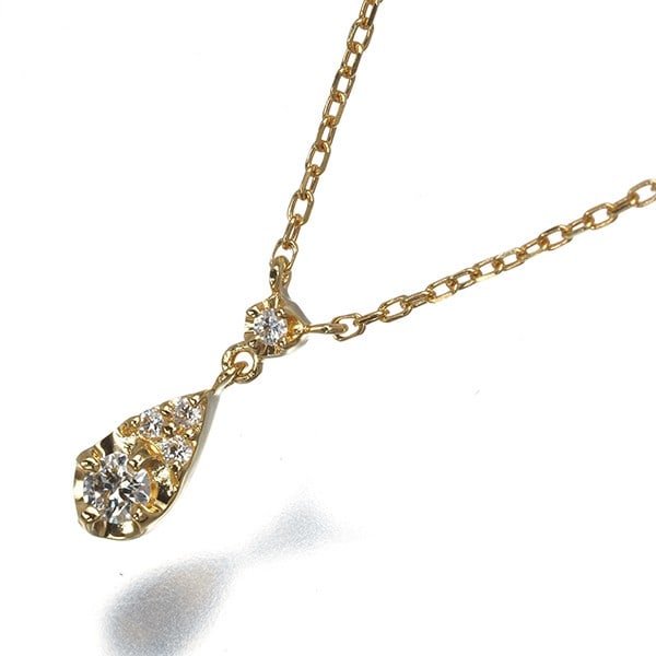Diamond Teardrop 750 Yellow Gold Necklace Vendome: Diamond Teardrop 750 Yellow Gold Necklace Vendome 18k Yellow Gold Teardrop Diamond Pendant Necklace. This elegant necklace showcases a natural diamond teardrop pendant suspended from a yellow gold cha