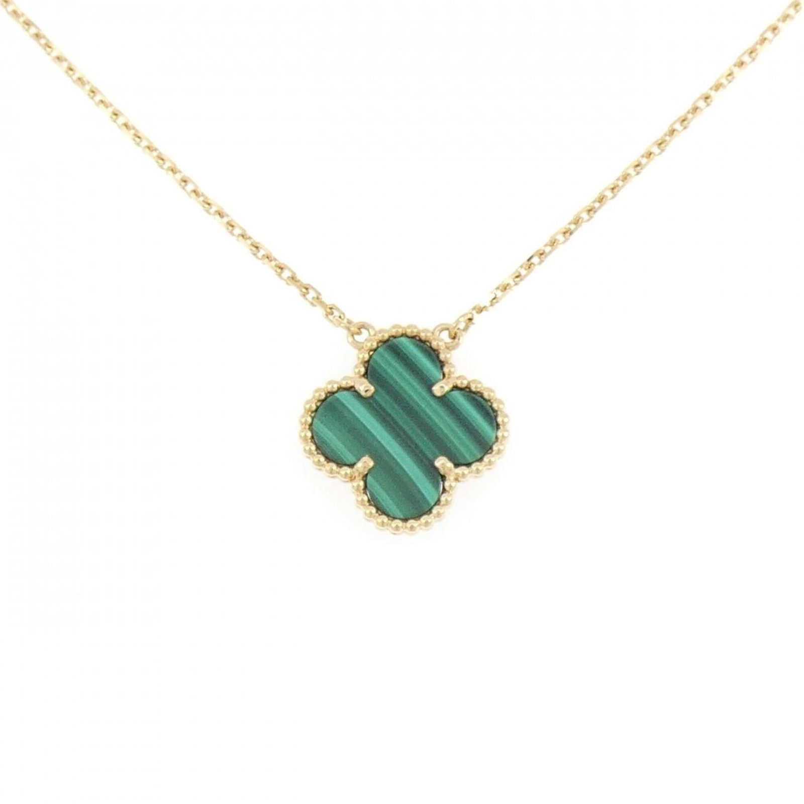 Arpels Van Cleef Necklace Vintage Alhambra: Arpels Van Cleef Necklace Vintage Alhambra Yellow gold (18K) Alhambra pendant necklace with a rich history, bearing the signature of its creator. This exquisite piece features a delicate design that s