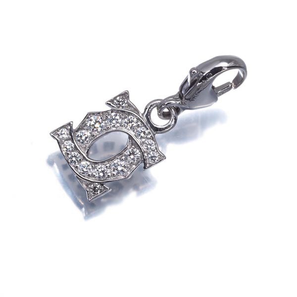 Diamond Entrelaces 750 White Gold Cartier Pendant Charm: Diamond Entrelaces 750 White Gold Cartier Pendant Charm The Diamond Entrelaces 750 White Gold Cartier Pendant Charm boasts an elegant design, featuring a natural diamond set in an 18k white gold frame