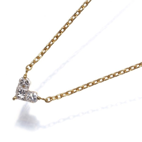 Star Jewelry Necklace Diamond 0.10Ct Mysterious Heart 18K Yg (1 of 4)